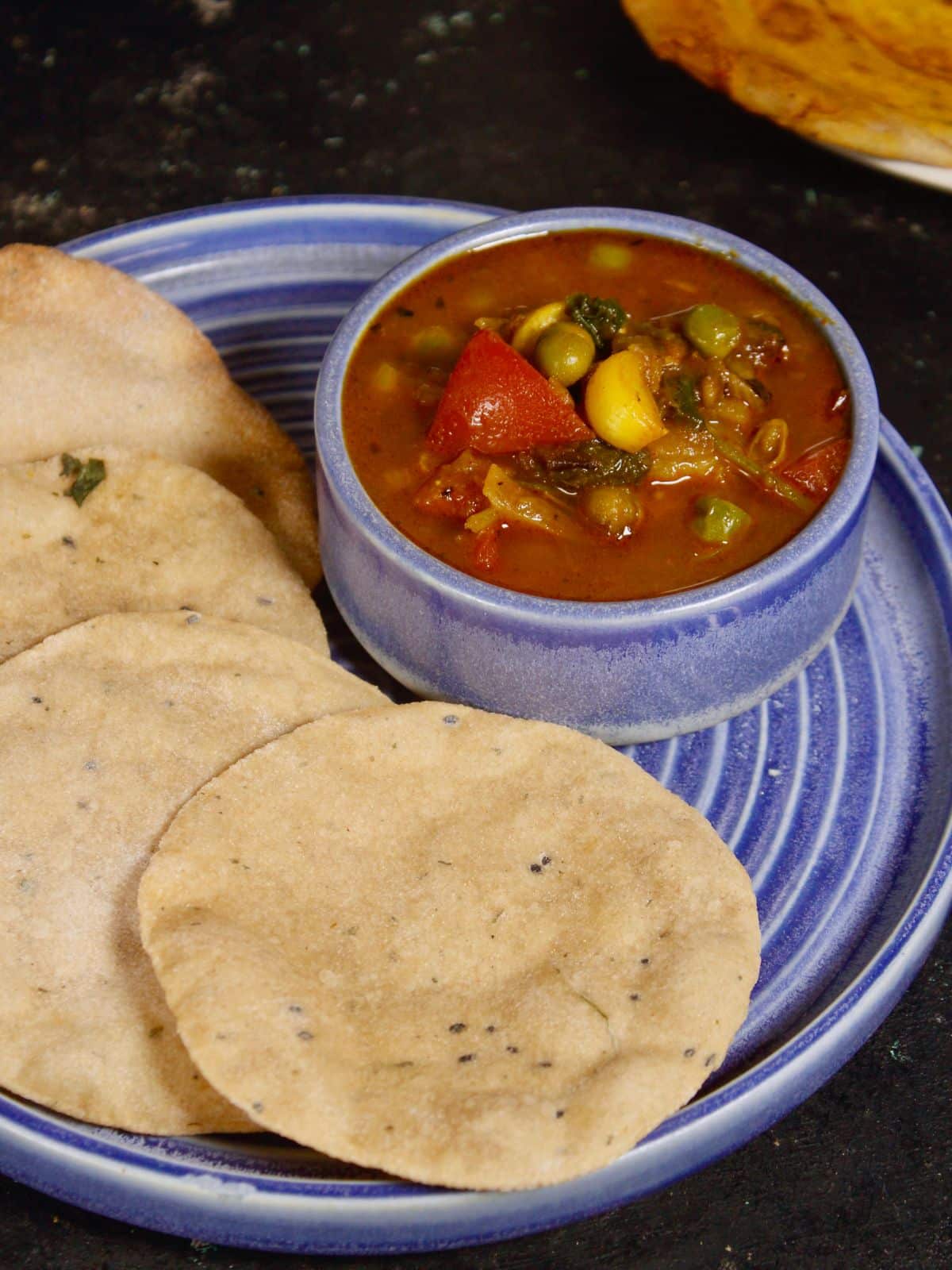 enjoy yummy air fried pooris with sabzi in breakfast