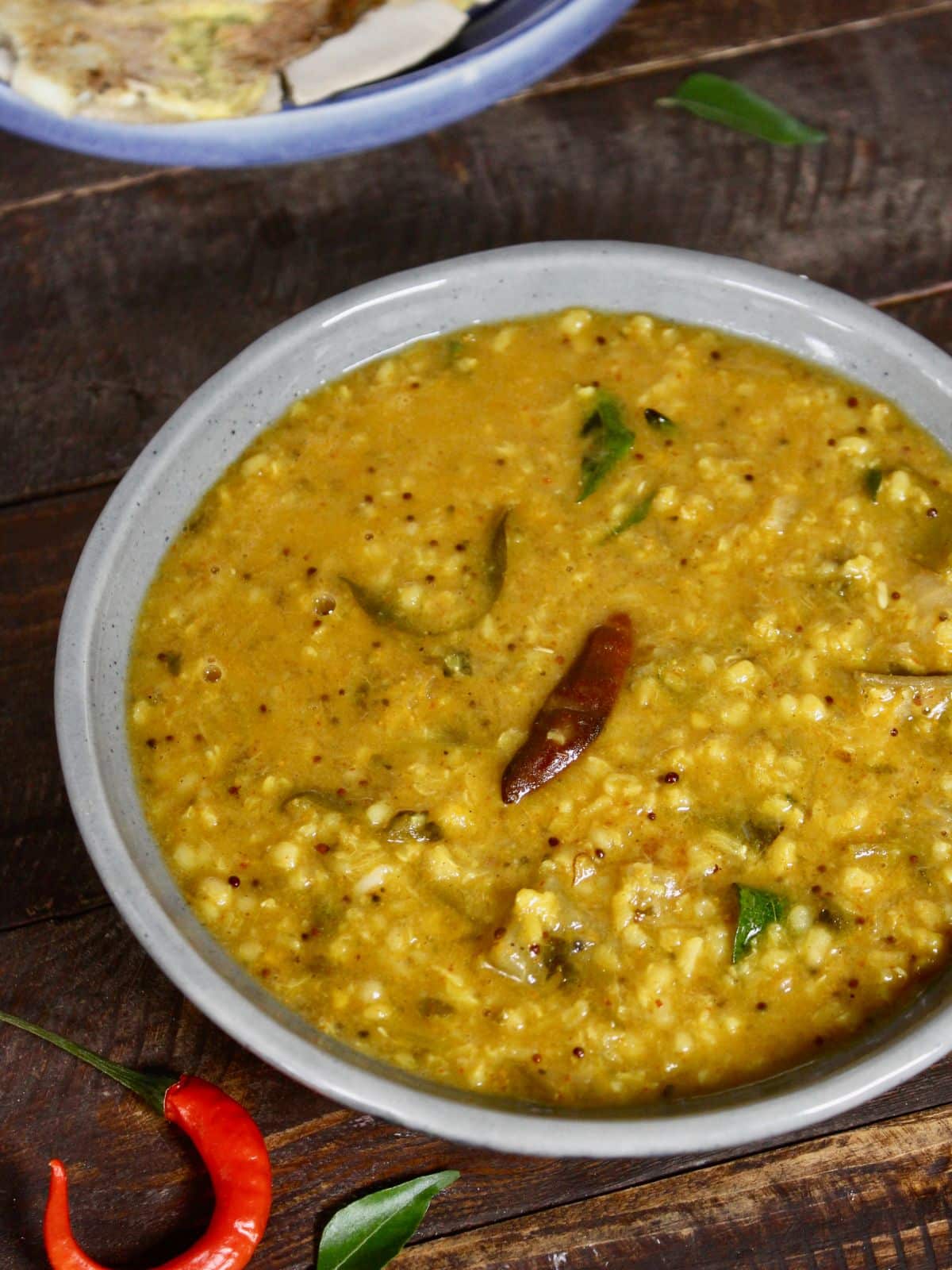 top view of mango sambar