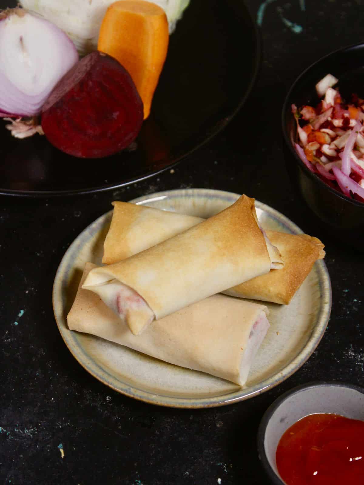 super delicious Air Fried Vegetable Rolls