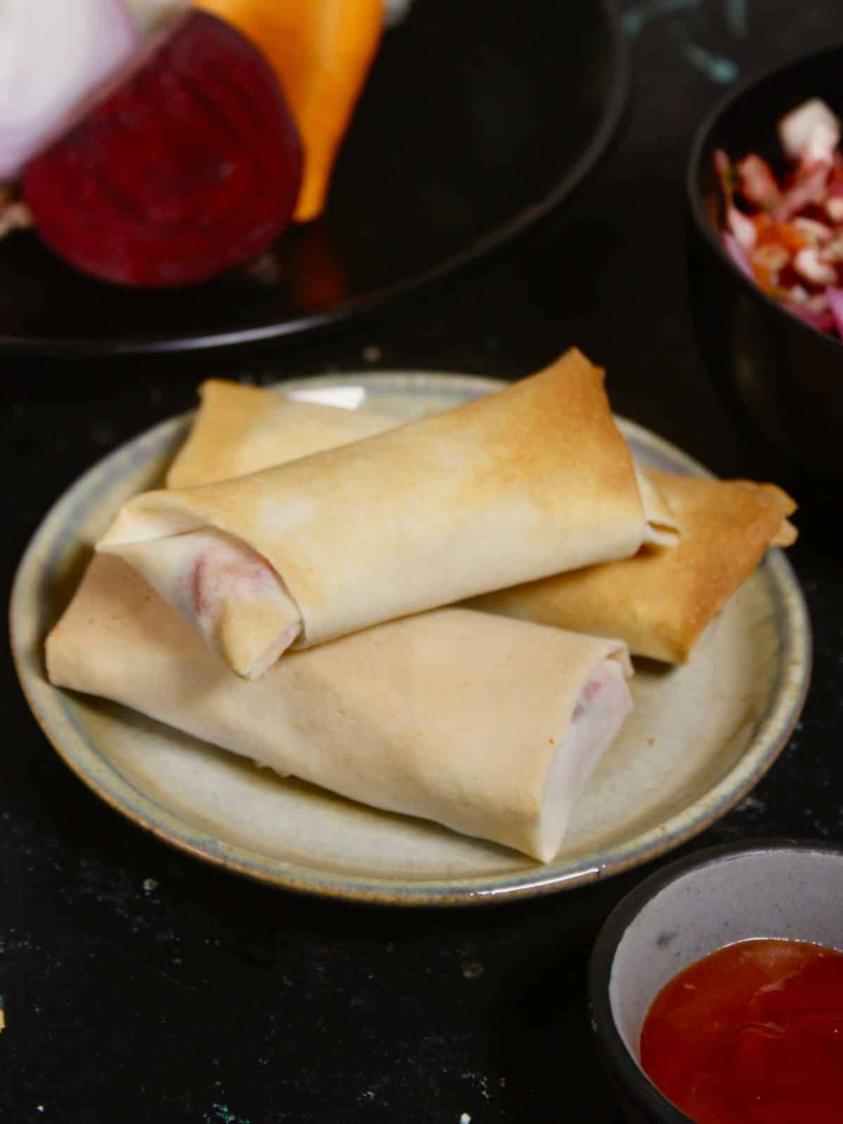 crunchy Air Fried Vegetable Rolls