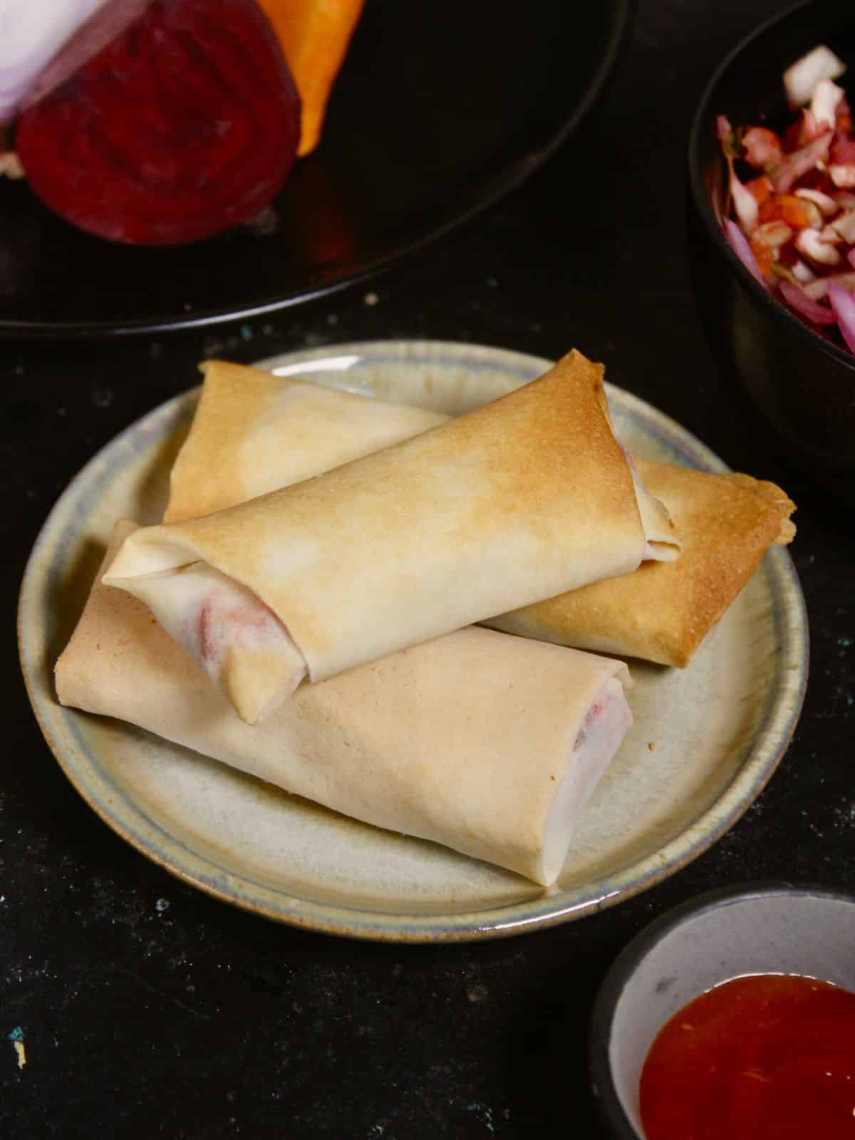 tasty Air Fried Vegetable Rolls