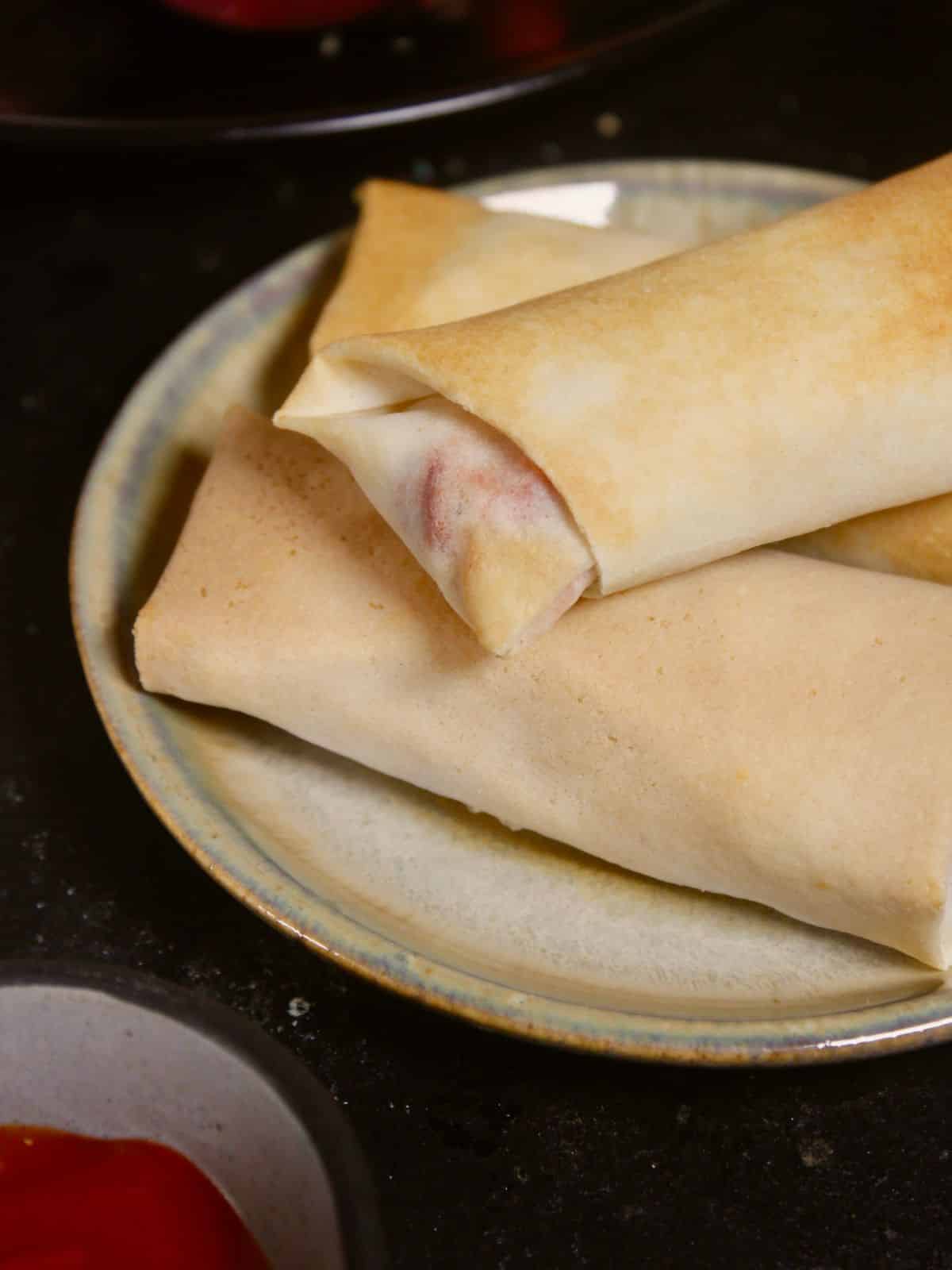 super zoom in image of Air Fried Vegetable Rolls