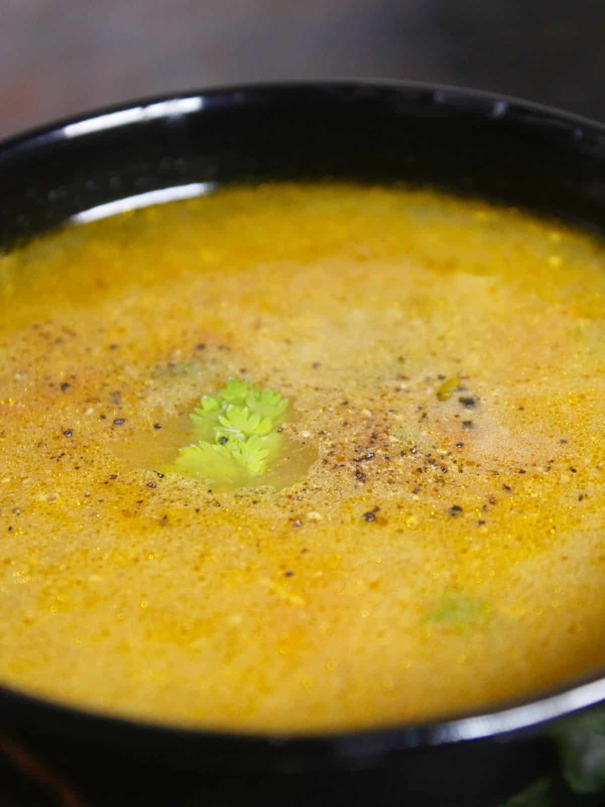 super zoom in image of Drumstick Soup