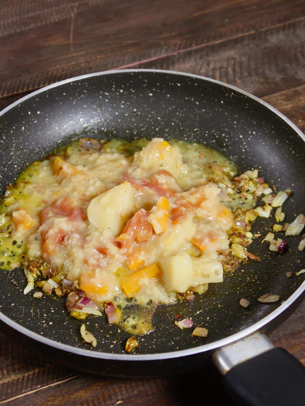 add dal mixture to the pan 