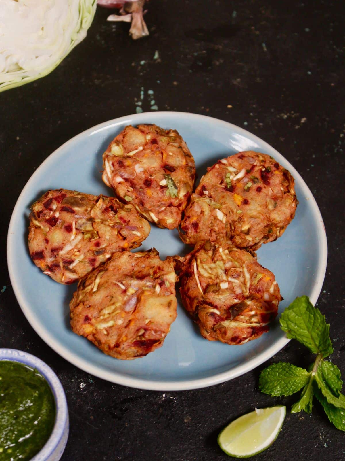 crunchy air fried vegetable cutlets