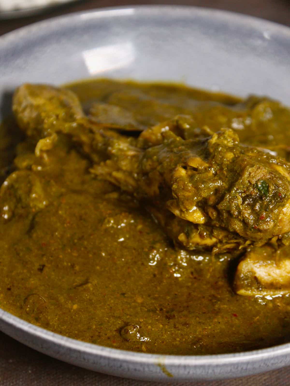 serve hot Murg saagwala with rice or chapati