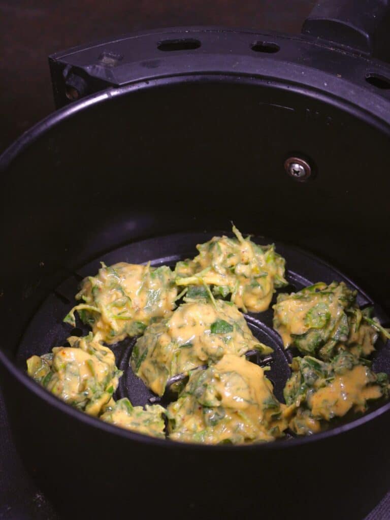 make small small balls and transfer into the air fryer 