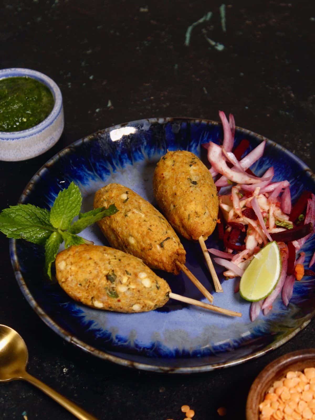 tasty Air Fryer mint and masoor tikkis