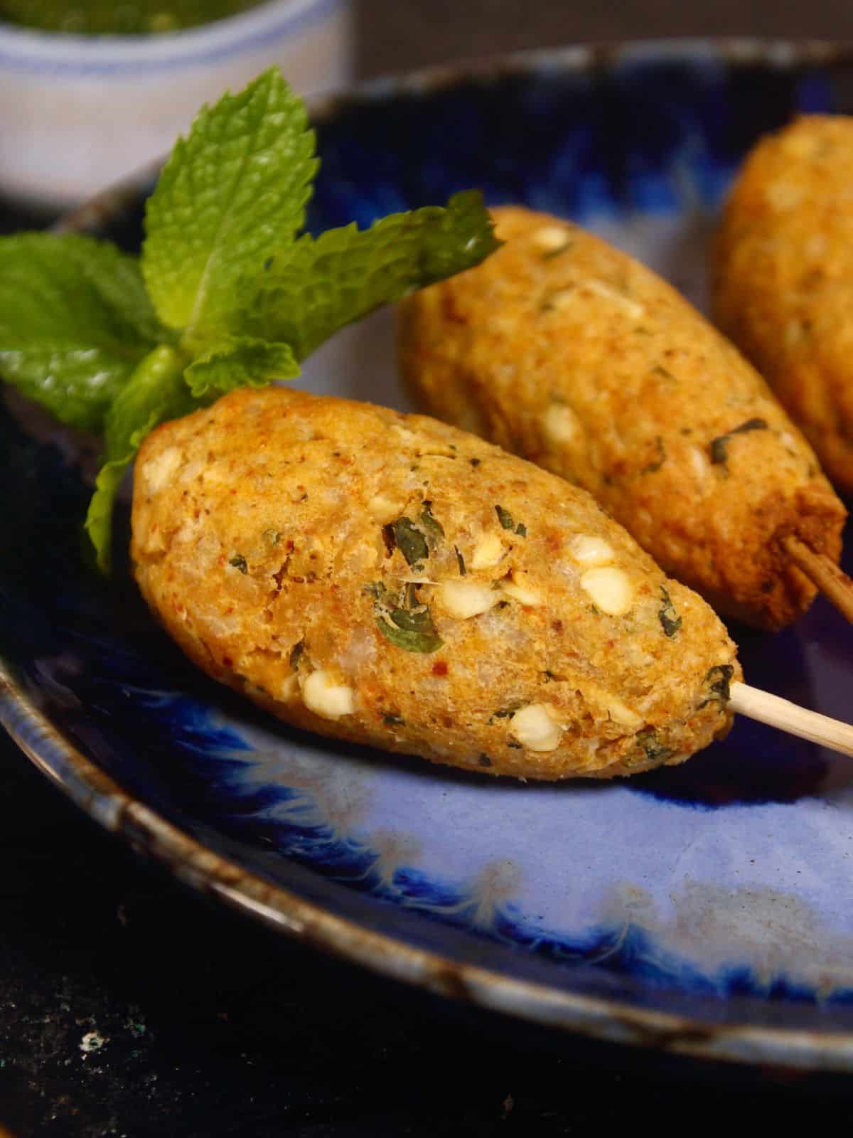 crunchy Air Fryer mint and masoor tikkis