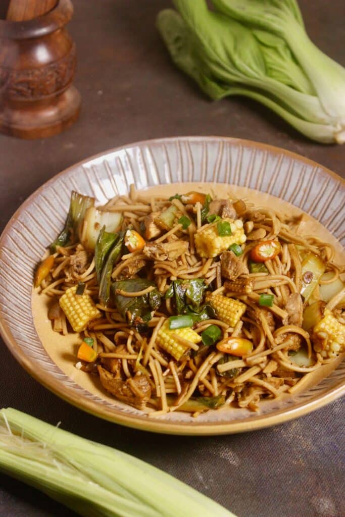 delicious Asian style whole wheat noodles
