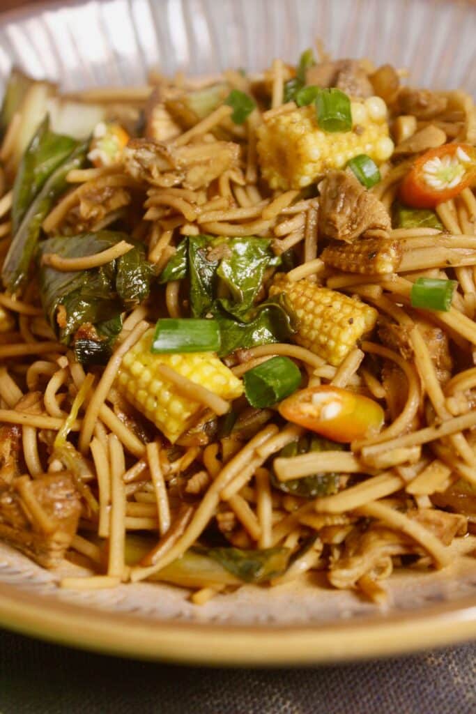 zoom in image of Asian style whole wheat noodles