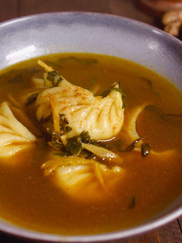 delicious gingery momo soup