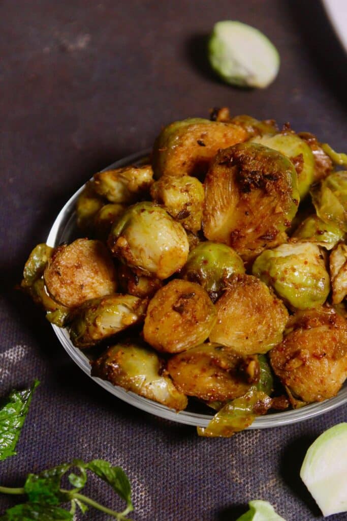 ready to enjoy Indian style Brussels sprouts