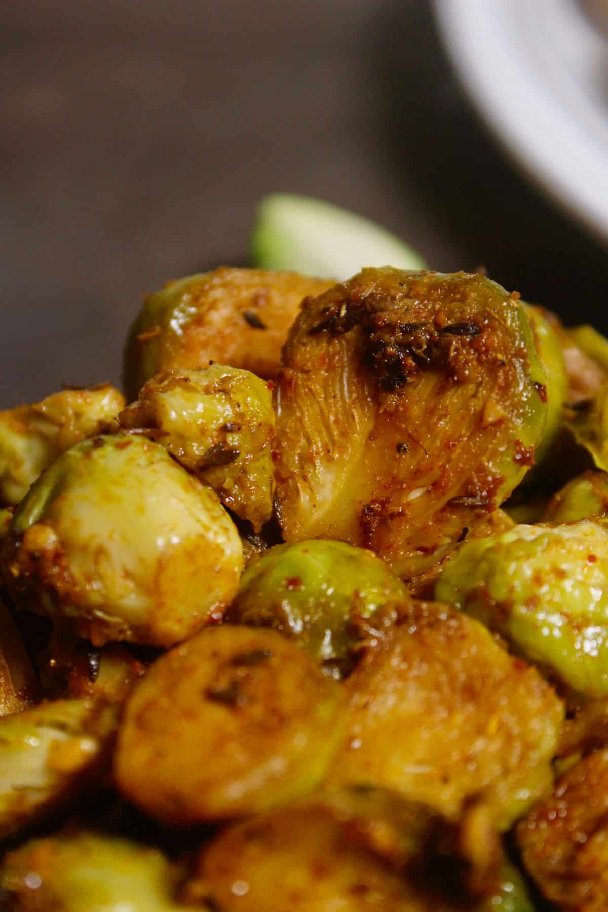 yummy Indian style Brussels sprouts
