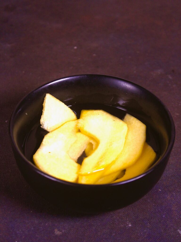 soak pumpkin pieces into the water