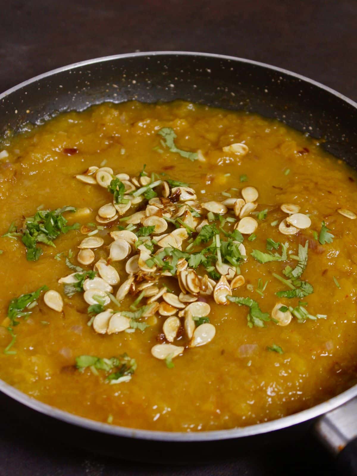 tasty pumpkin Sambar ready to enjoy with dosas