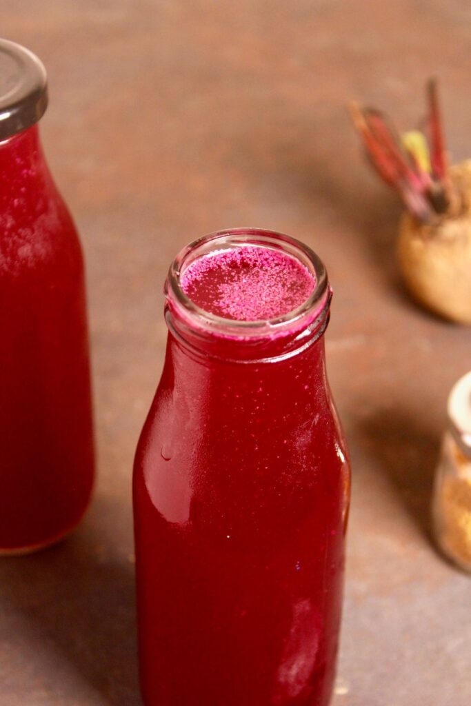 healthy carrot and beetroot probiotic drink