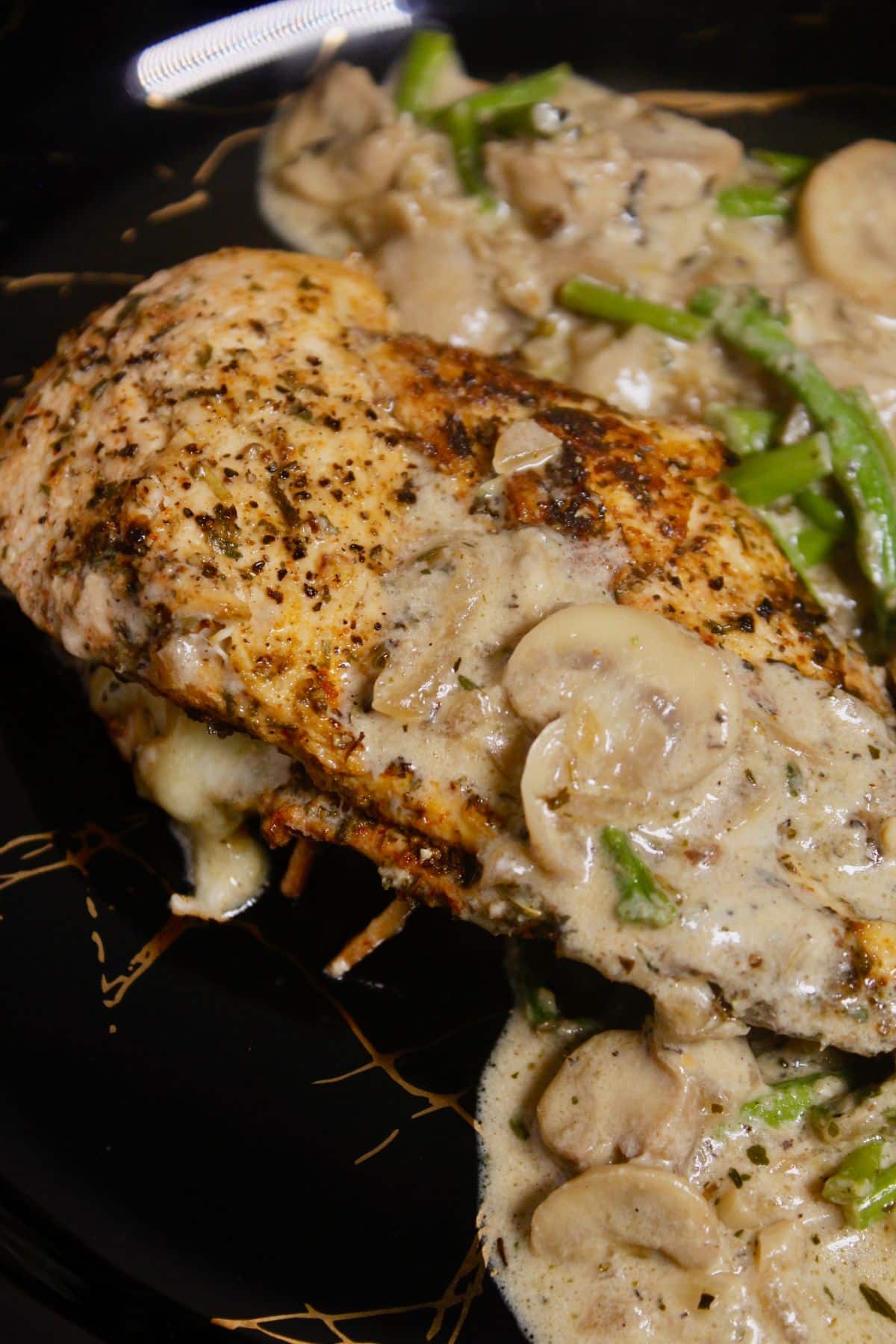 juicy chicken breast with mushroom