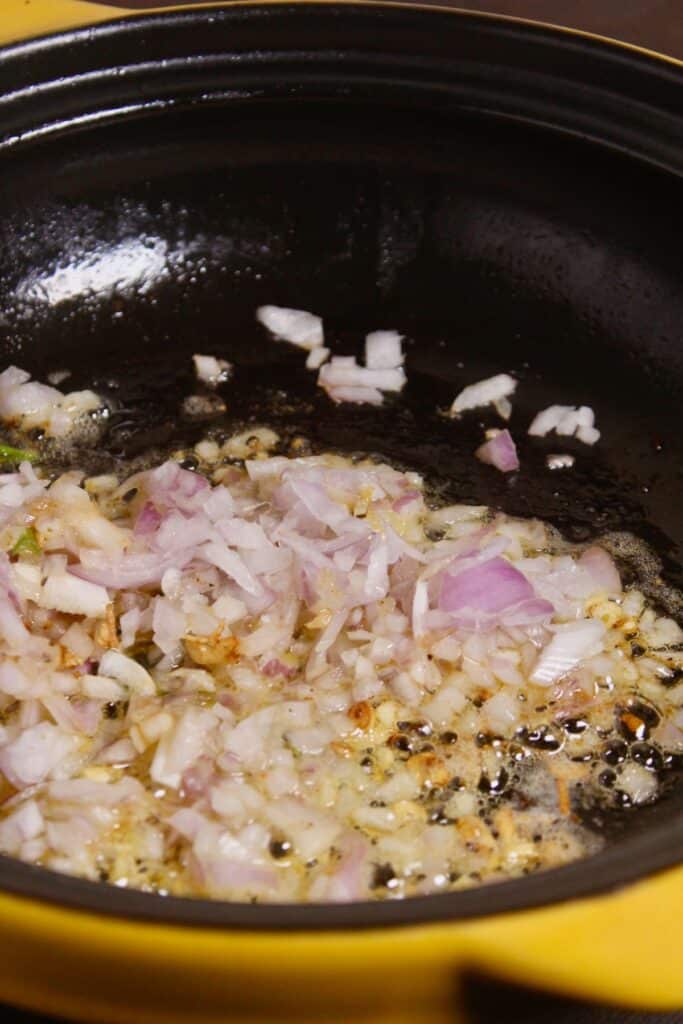 add chopped onions to the pan 