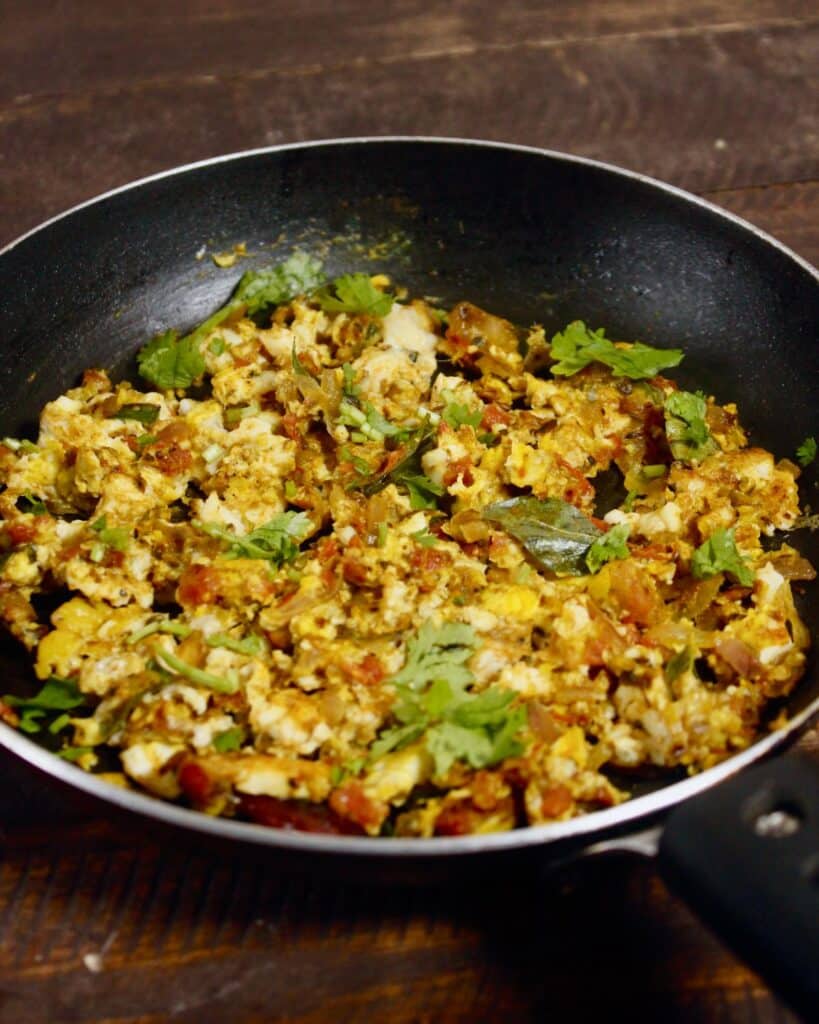 yummy egg pepper fry ready to enjoy with bread or chapati