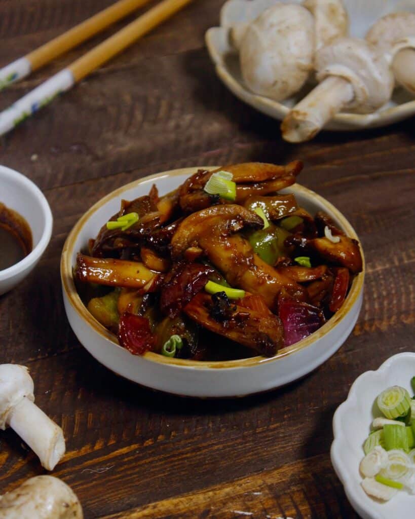 Delicious sweet and sour mushrooms