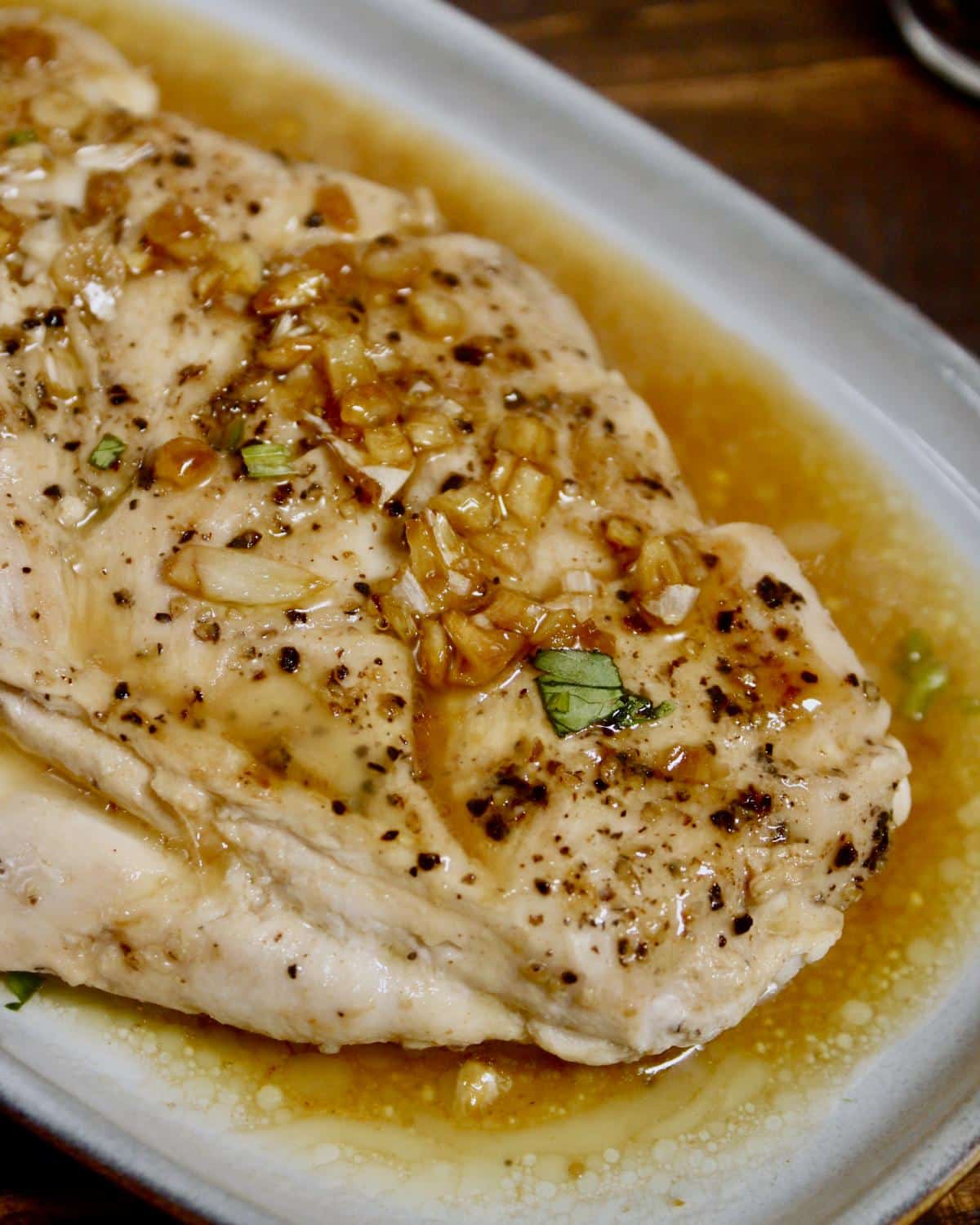 zoom in image of honey garlic chicken breast