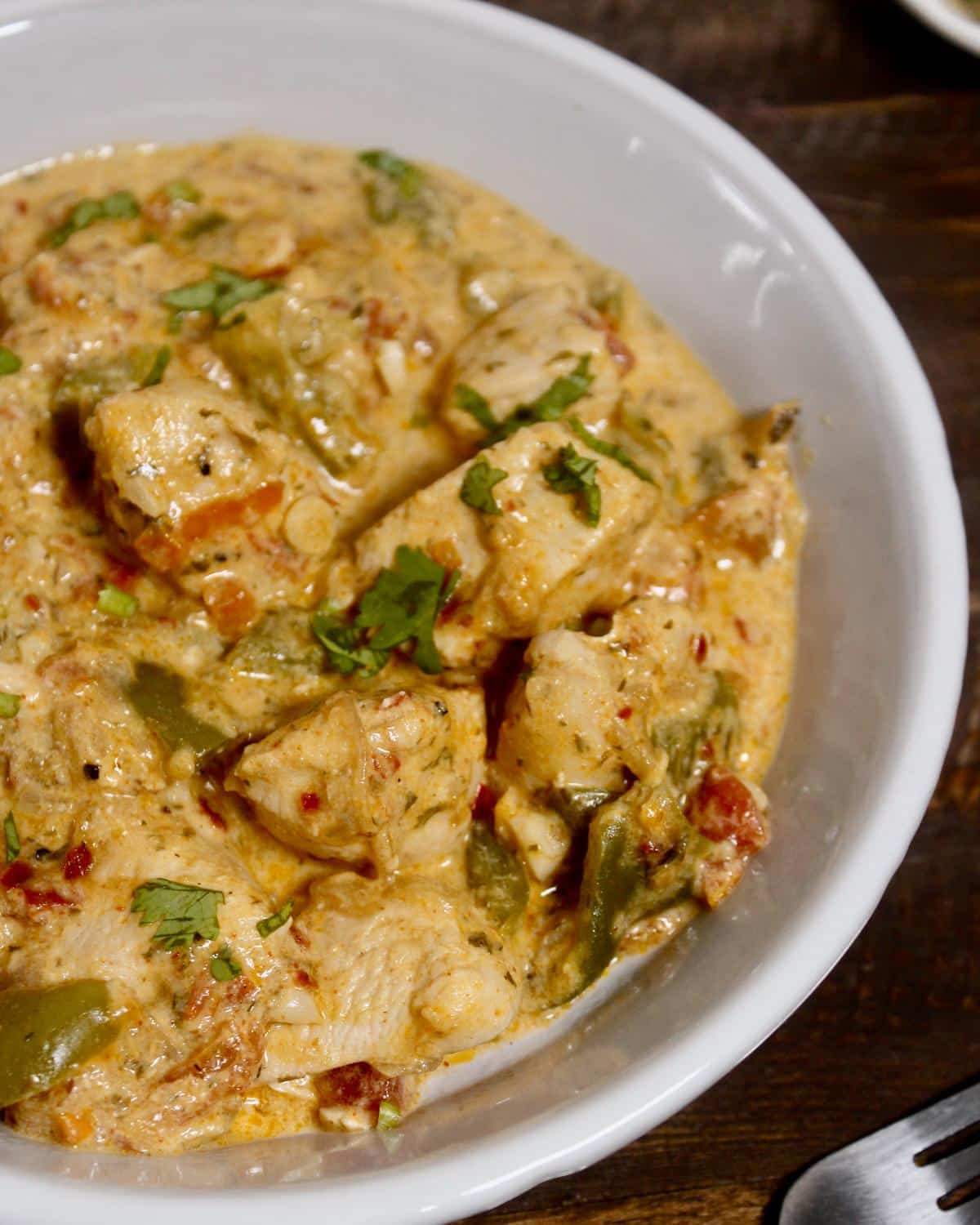 top view of Italian creamy chicken