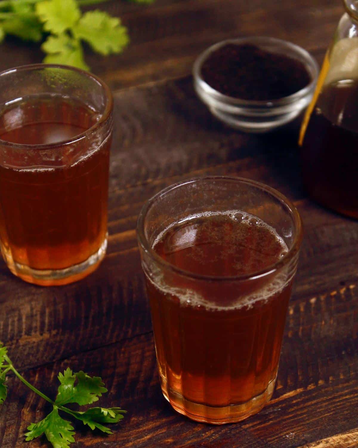 hot lemon honey coriander tea