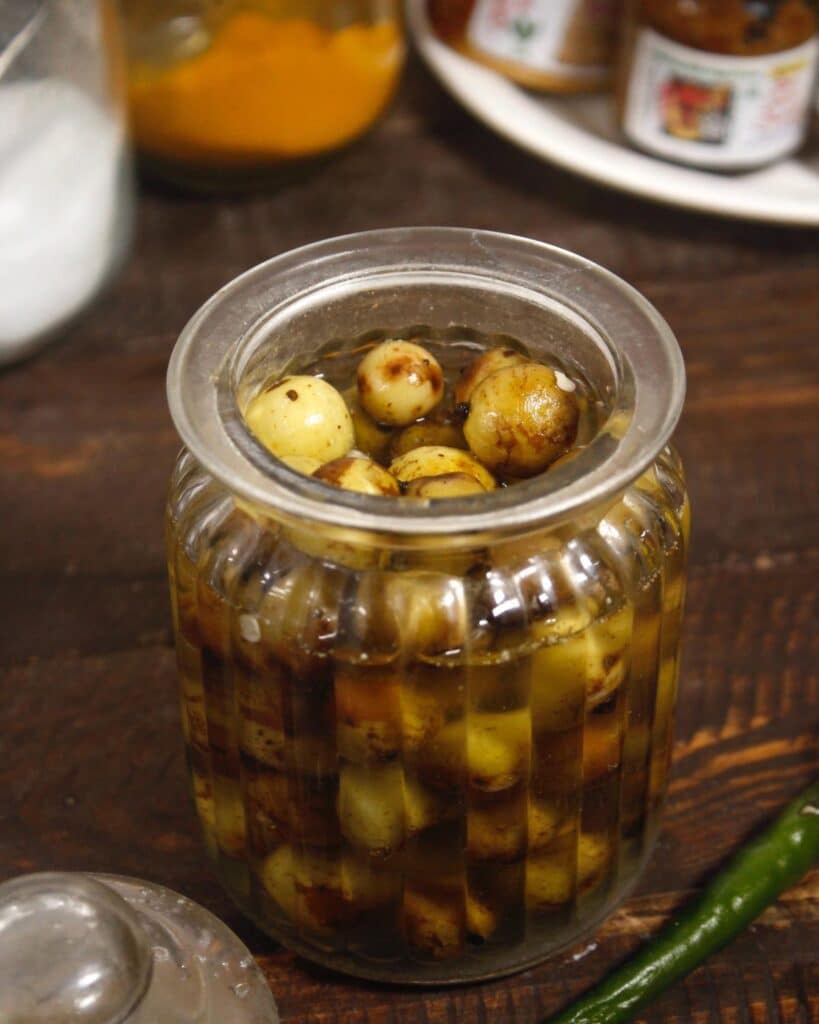 tangy pickled gooseberries ready to enjoy 