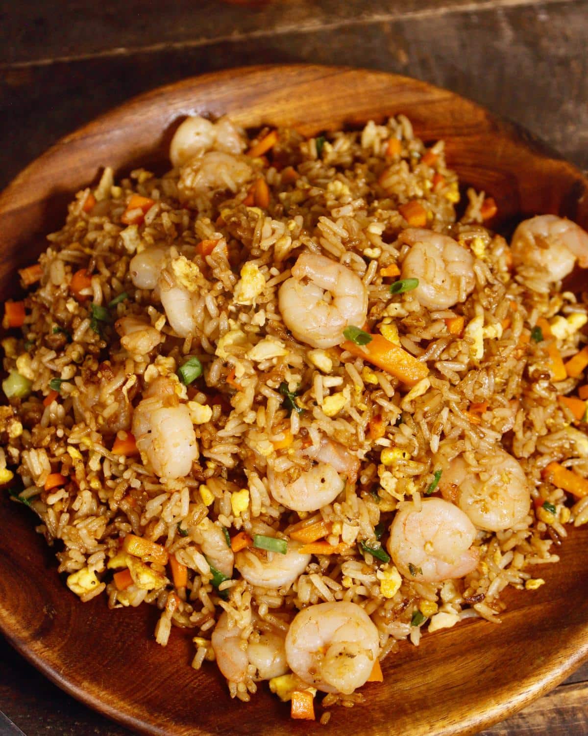 hot prawn and egg fried rice