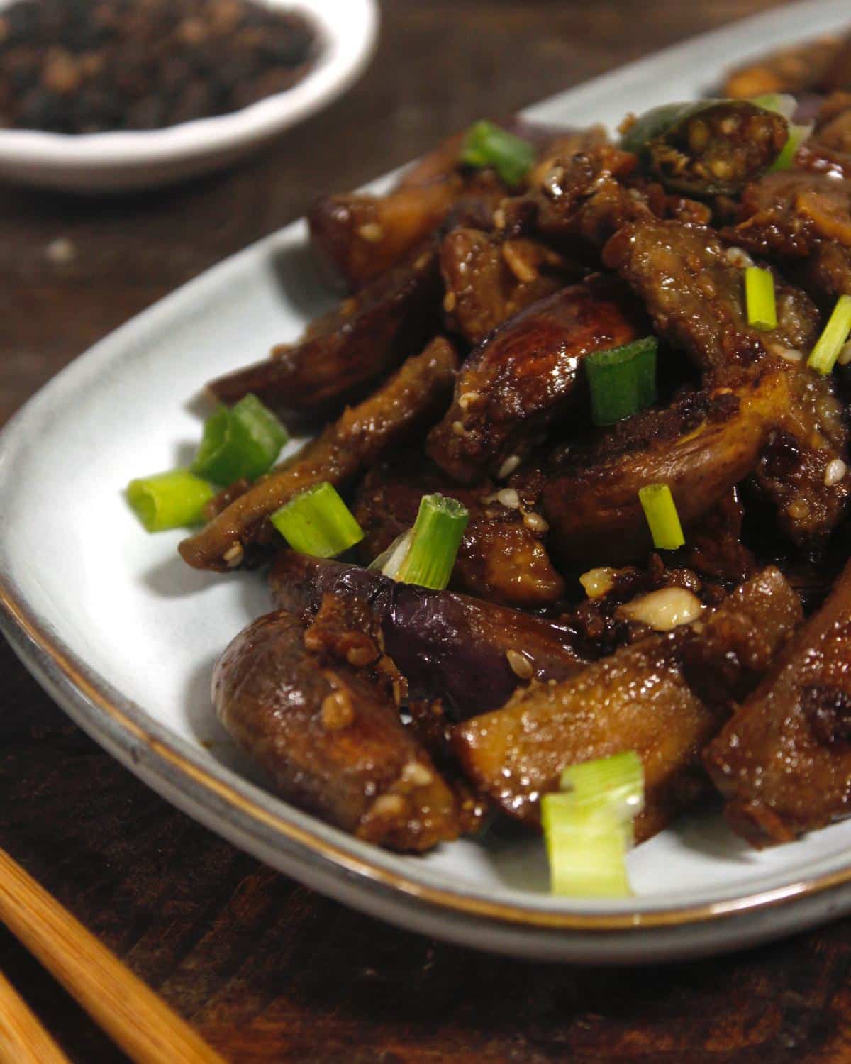 yummy eggplant in garlic sauce