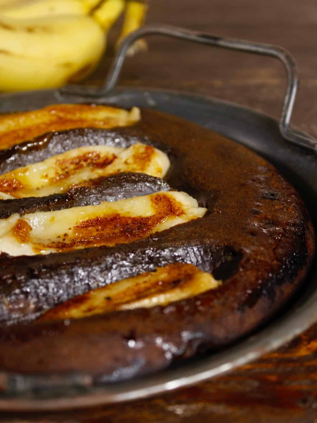 delicious banana cake on a pan