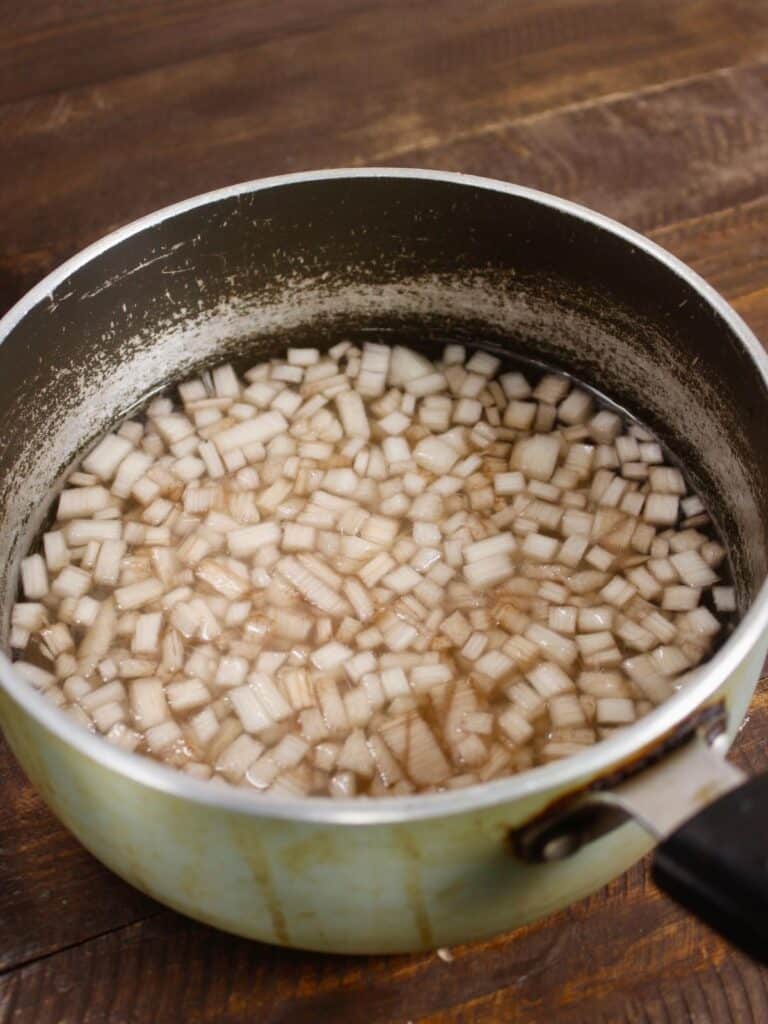 soak banana stem in boiling water until its very soft 