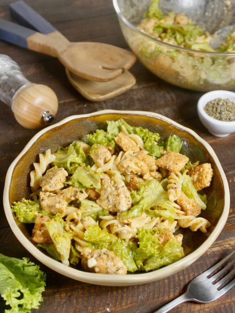 super delicious Chicken Caesar Pasta Salad