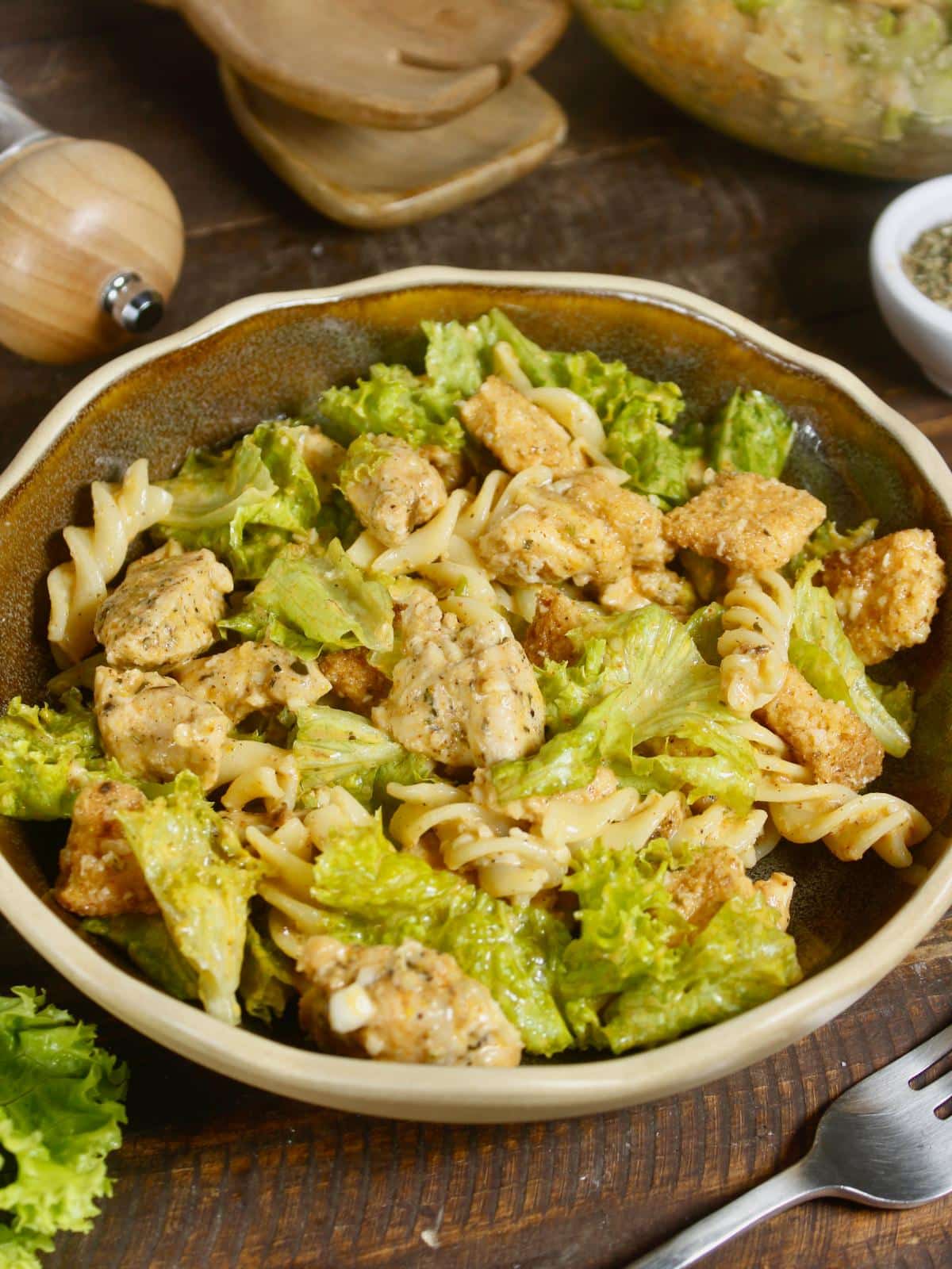 tasty Chicken Caesar Pasta Salad