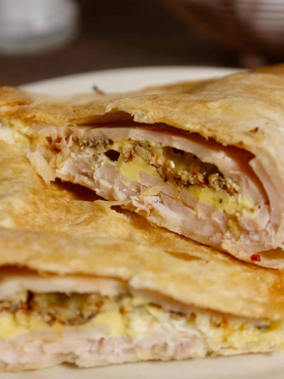 crunchy chicken ham breakfast tortilla