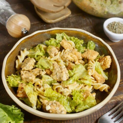 Featured Img of Chicken Caesar Pasta Salad