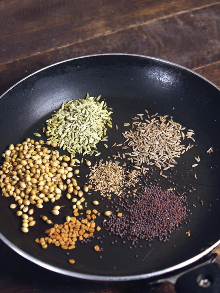 roast all the seeds for spice mix in a pan 