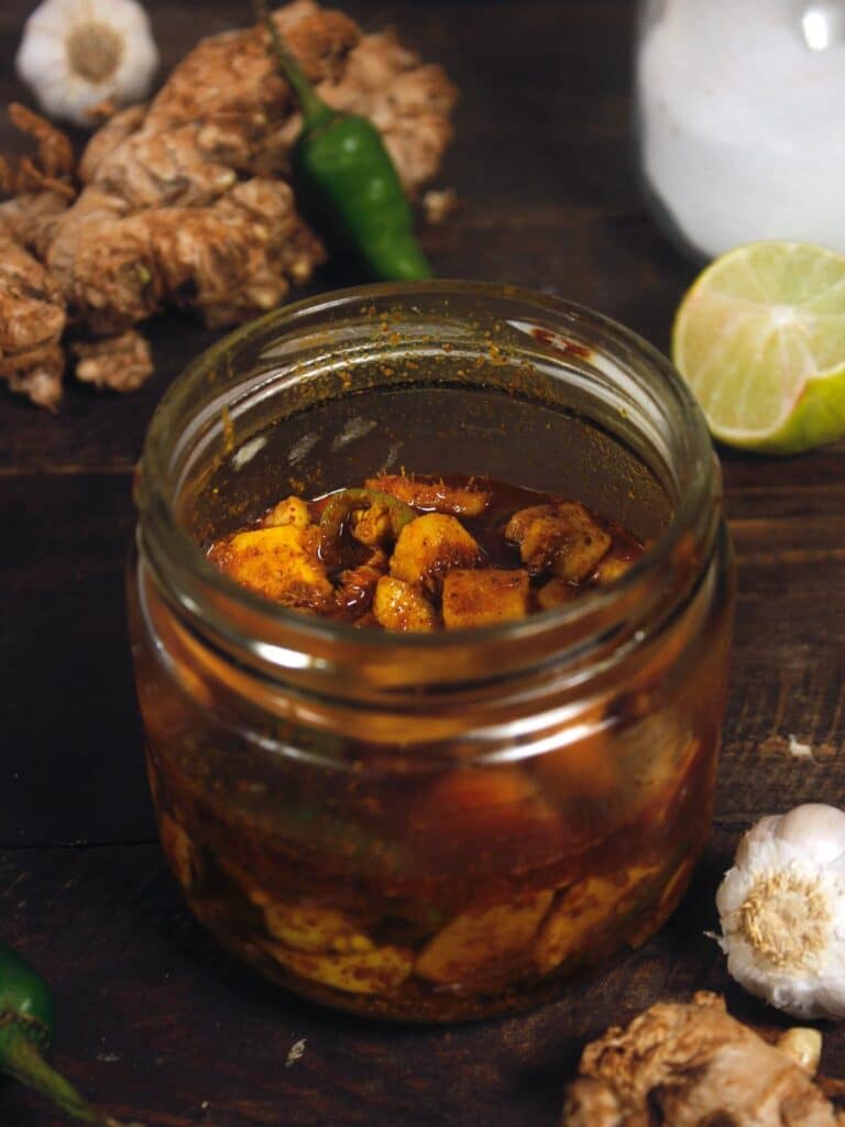 delicious instant ginger garlic pickle