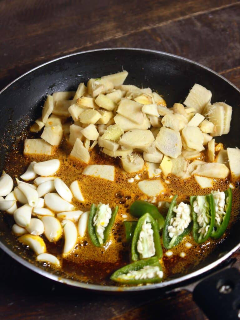 add all the vegies to the pan