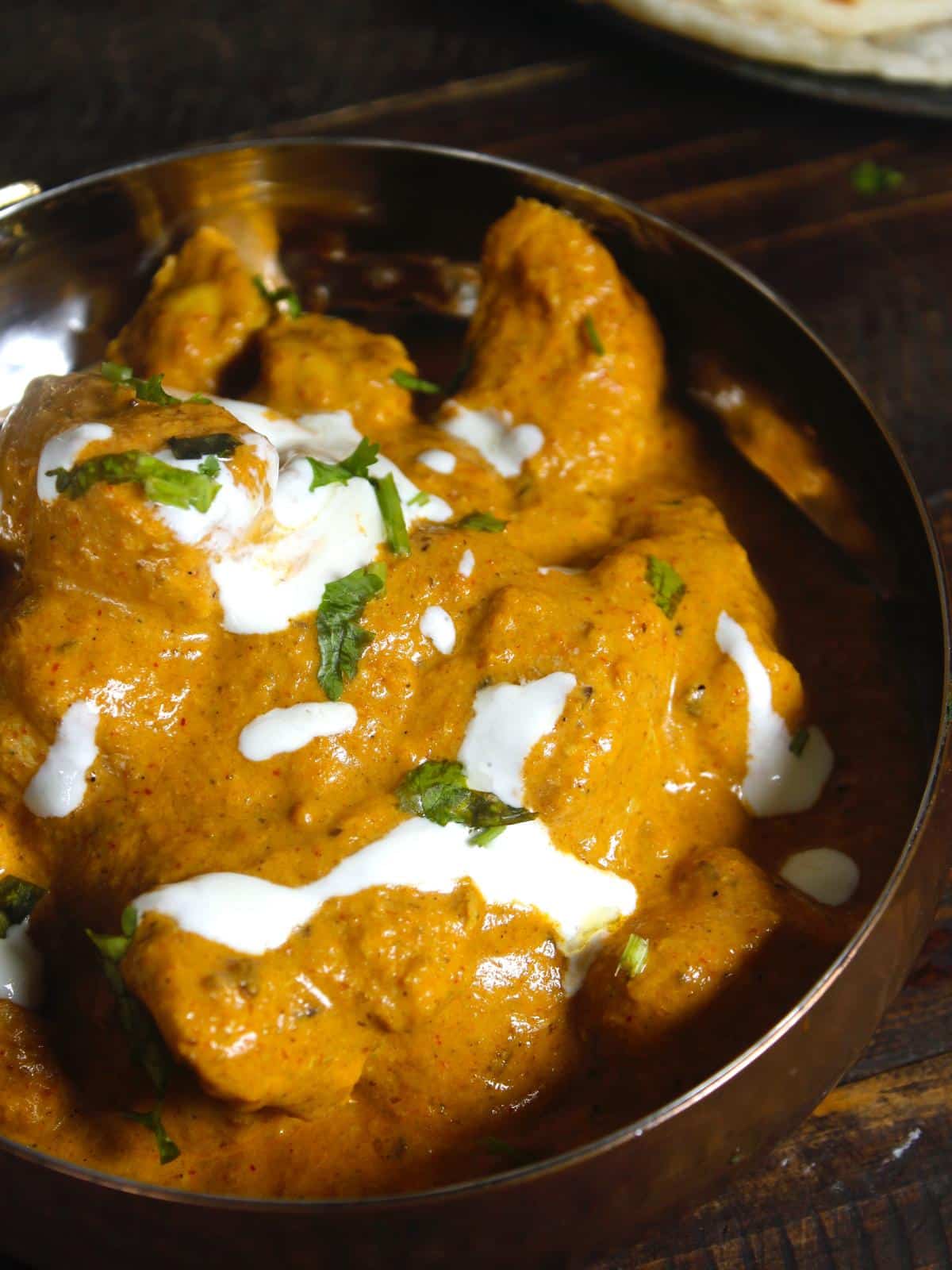 yummy butter chicken and naan