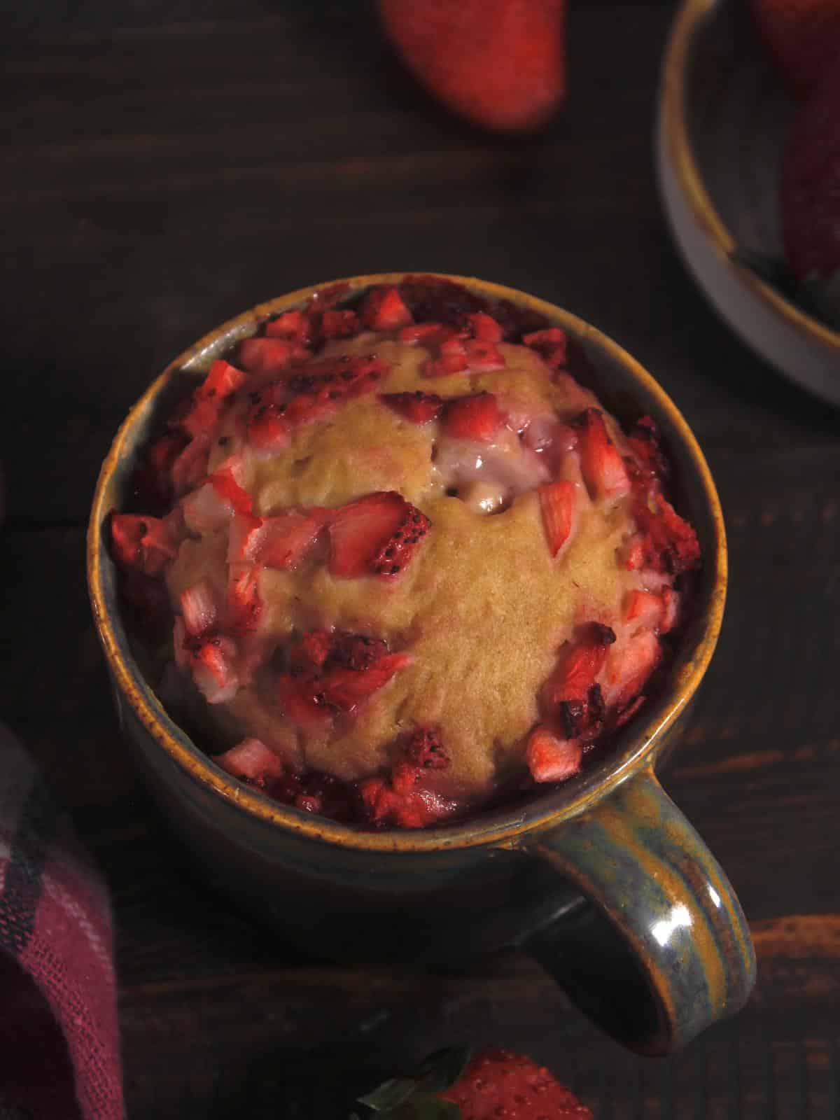 top view of 2 minute strawberry cupcakes