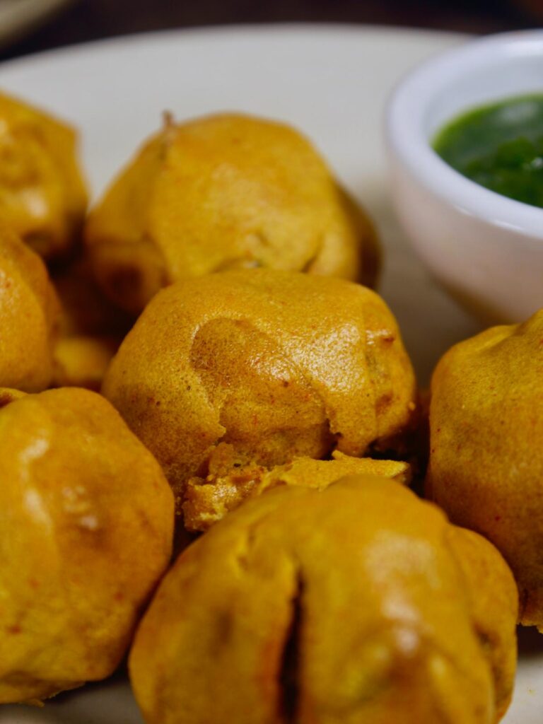 side view zoom in image of aloo bonda