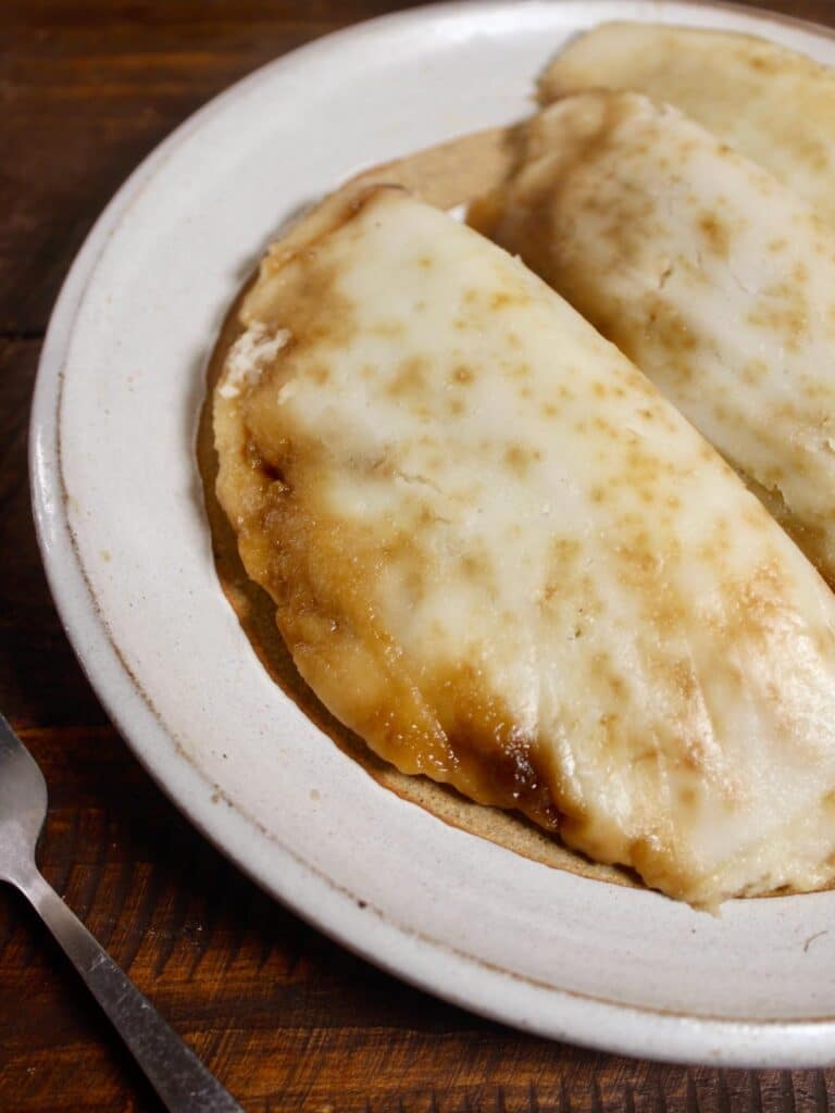 zoom in image of steamed apple dessert