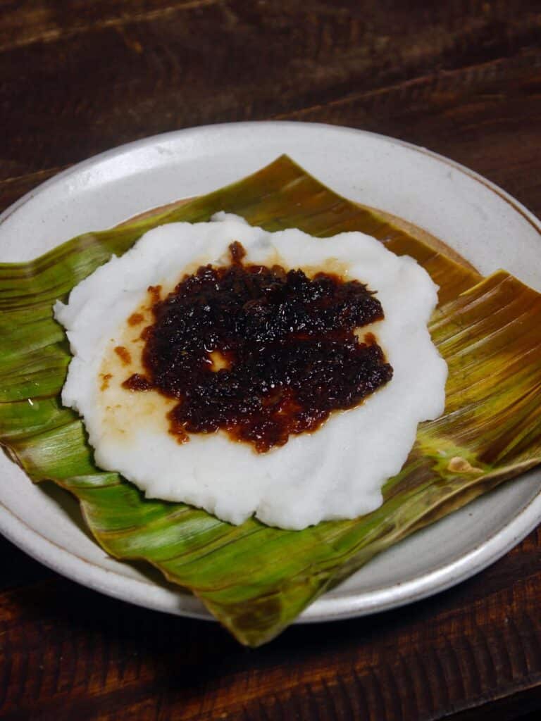 put jaggery mixture on top of it 