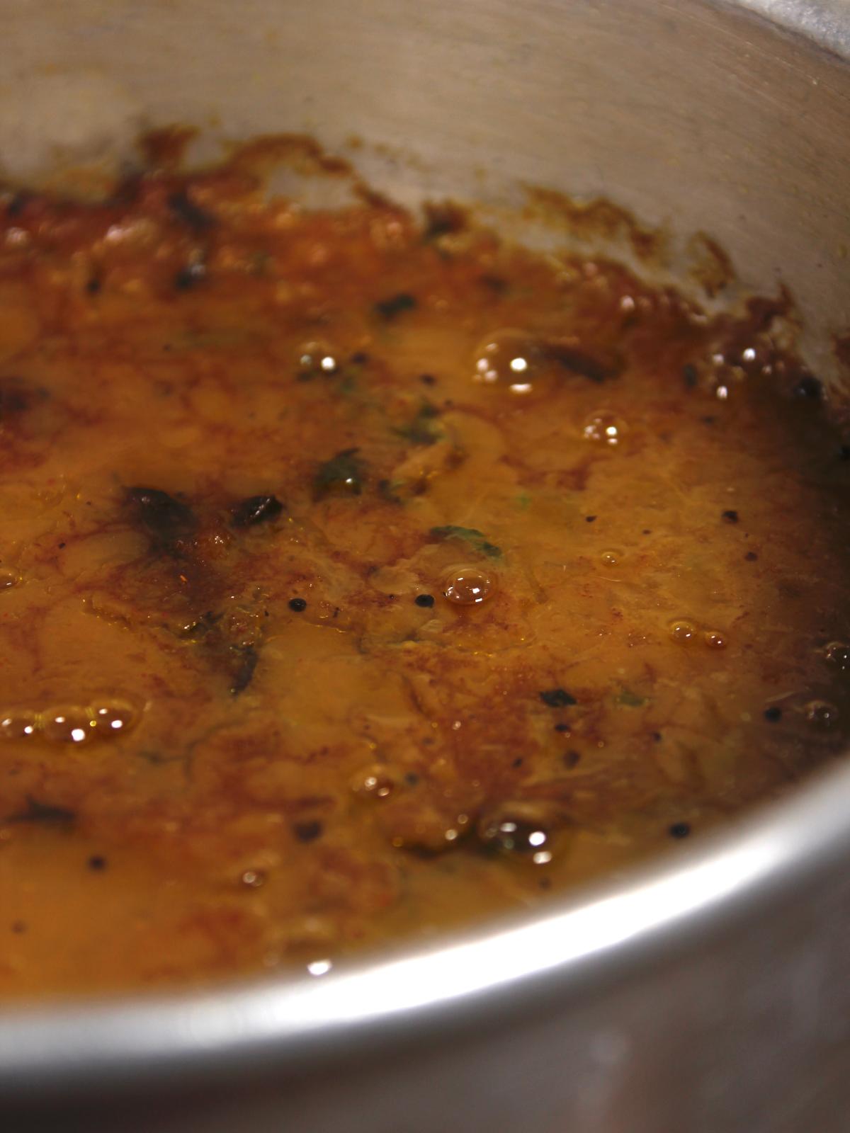 side view of steamed rice and bottle gourd